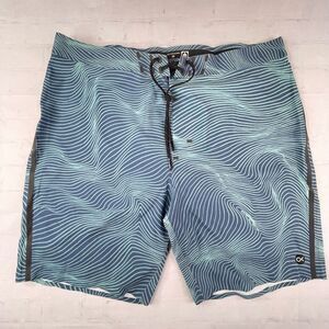 Outerknown Kelly Slater Board Shorts Size 36 Apex Blue Waves Packable Swimwear
